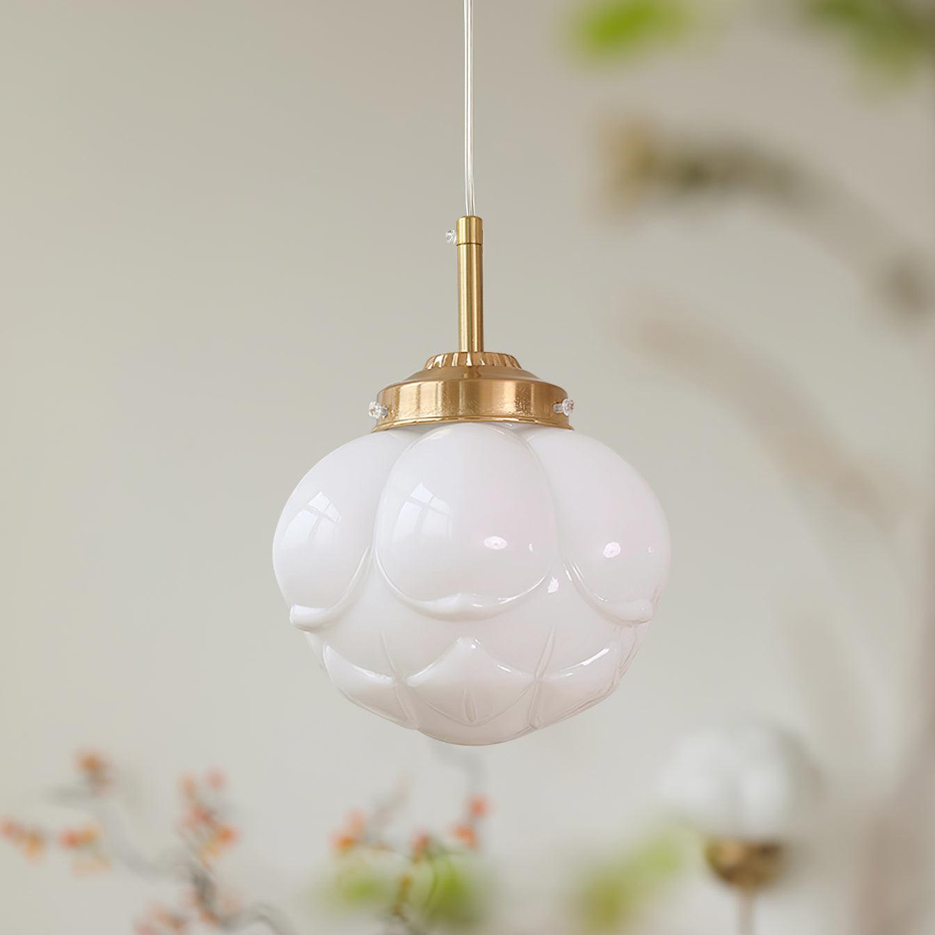 Pendant Lamp Metal and Glass Lotus Flower Shade Artistic Retro - Neutralighting