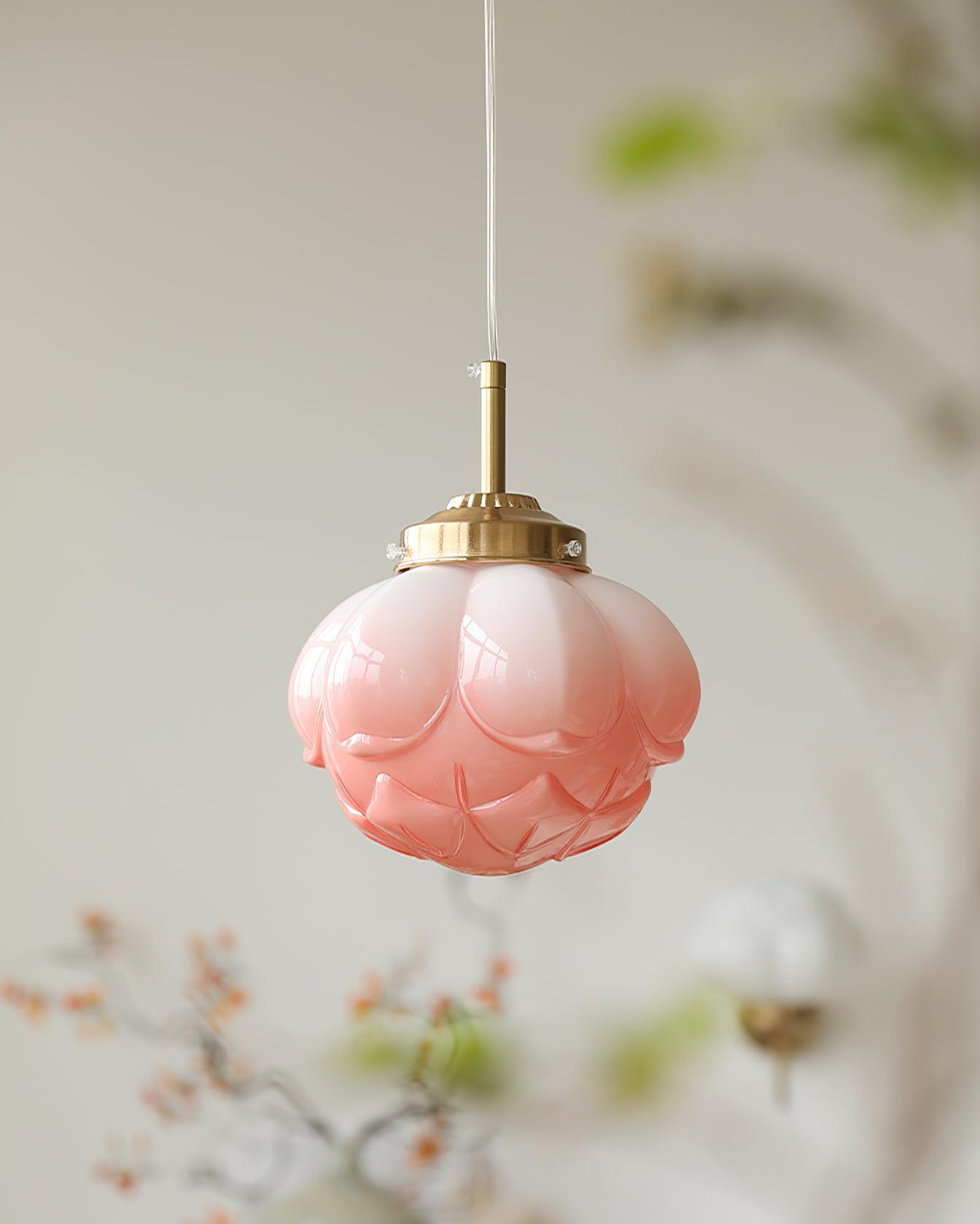 Pendant Lamp Metal and Glass Lotus Flower Shade Artistic Retro - Neutralighting