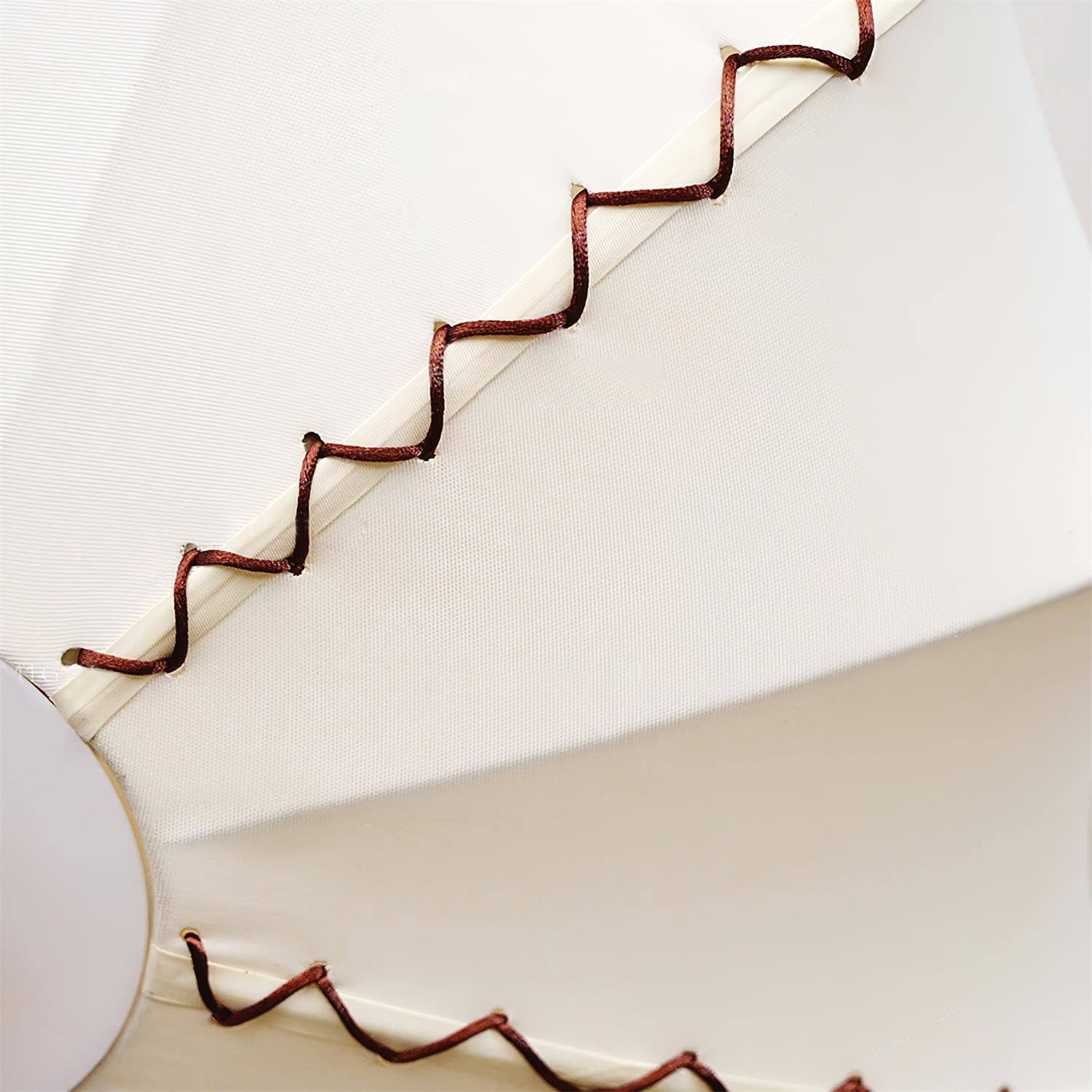 Ceiling Light Beige Fabric with Walnut Wood Accents Artistic - Neutralighting