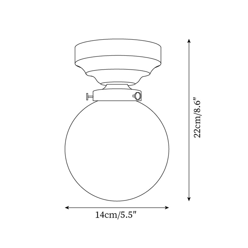 Ceiling Light Globe Shade Clear Glass Walnut Wood Canopy Brass - Neutralighting