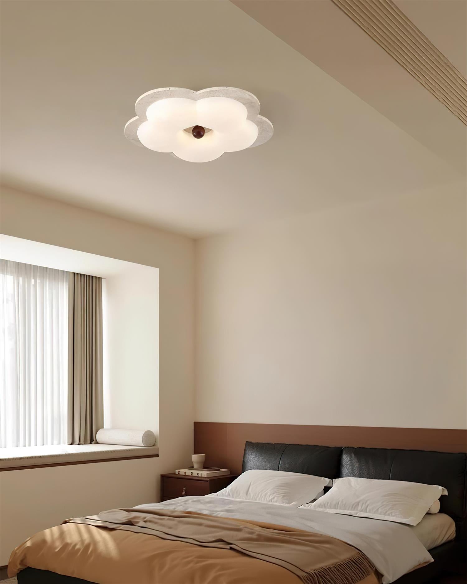 Riita Flower Ceiling Light Travertine - Neutralighting