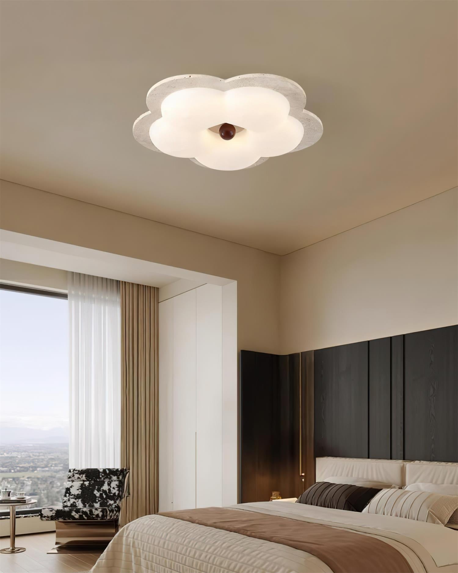 Riita Flower Ceiling Light Travertine - Neutralighting