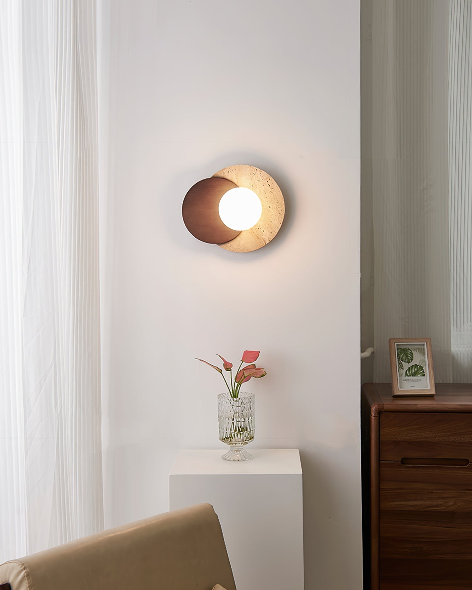 Eclipse Wall Lamp Overlapping Travertine - Neutralighting