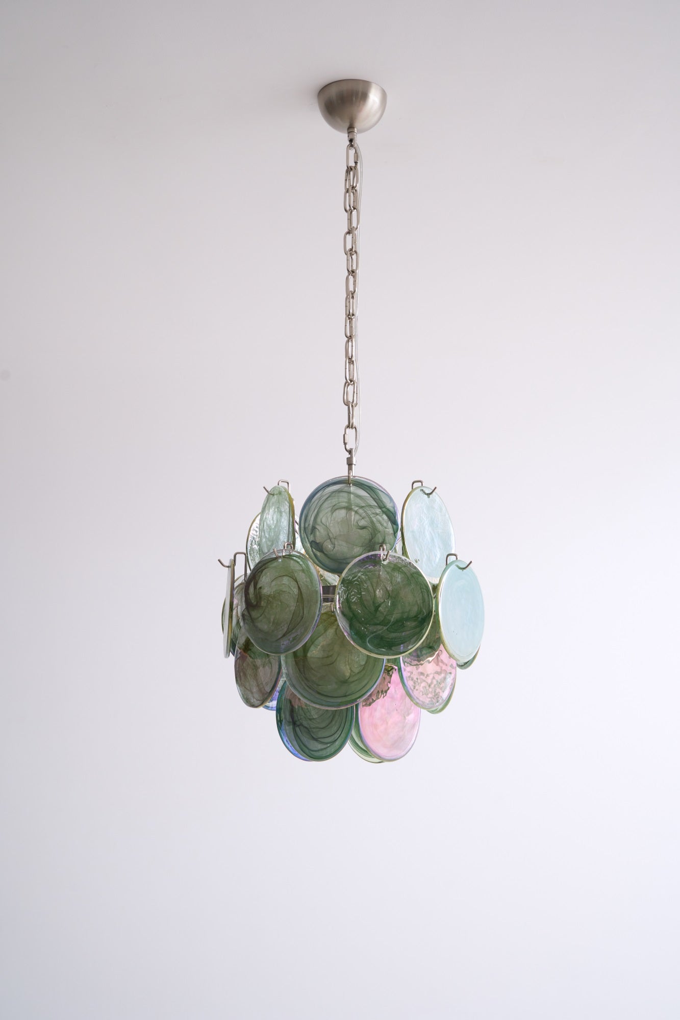 Aurora Chandelier Multicolor Murano Disc Layered Artistic
