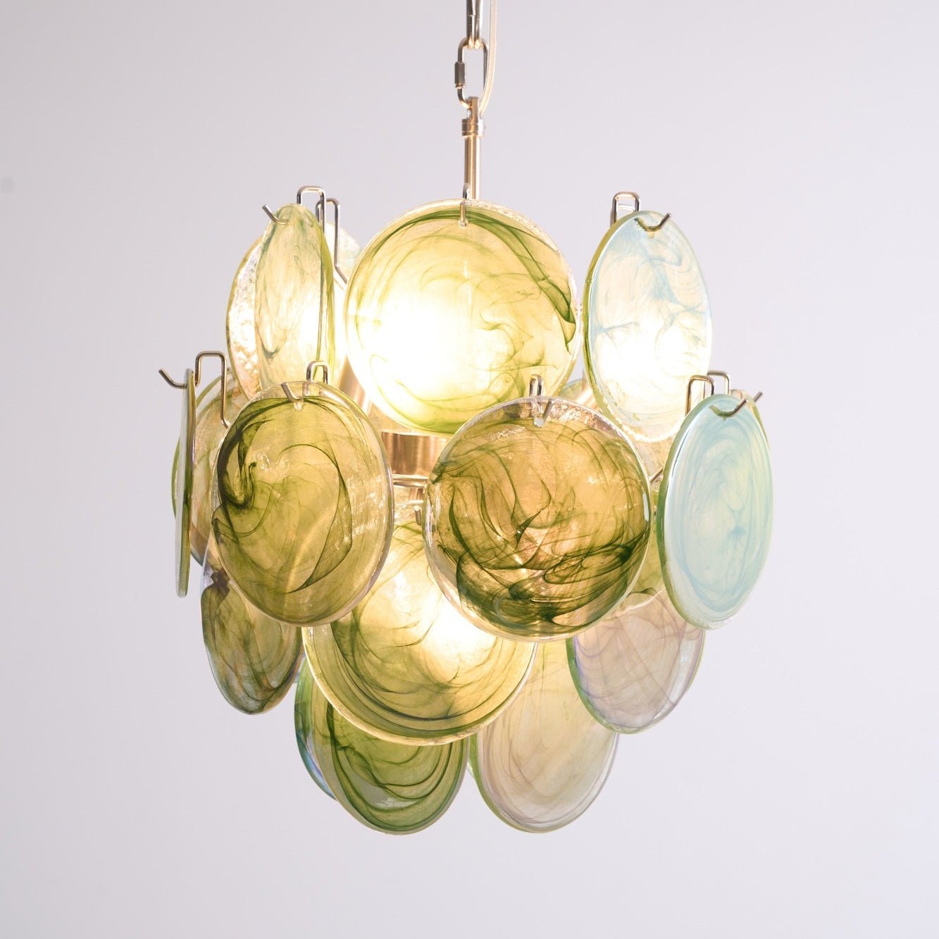 Aurora Chandelier Multicolor Murano Disc Layered Artistic