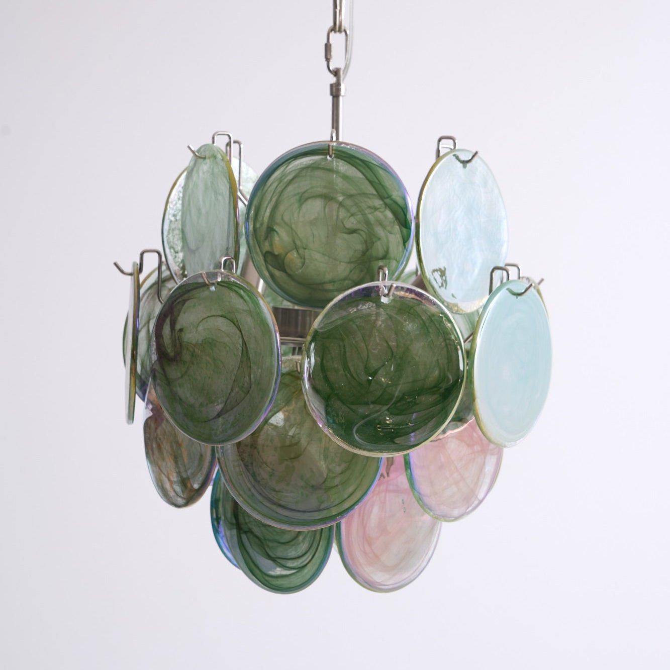 Aurora Chandelier Multicolor Murano Disc Layered Artistic
