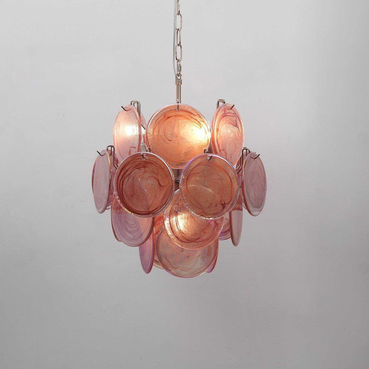 Aurora Chandelier Multicolor Murano Disc Layered Artistic