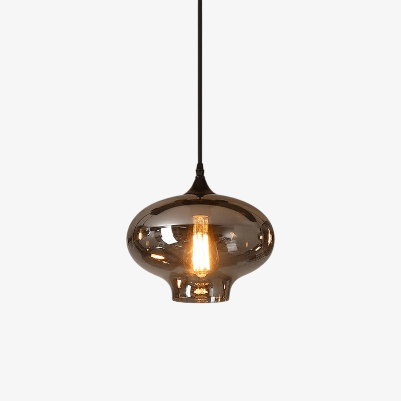 June Minimalist Bottle Glass Pendant Light Smoke Gray - Neutralighting