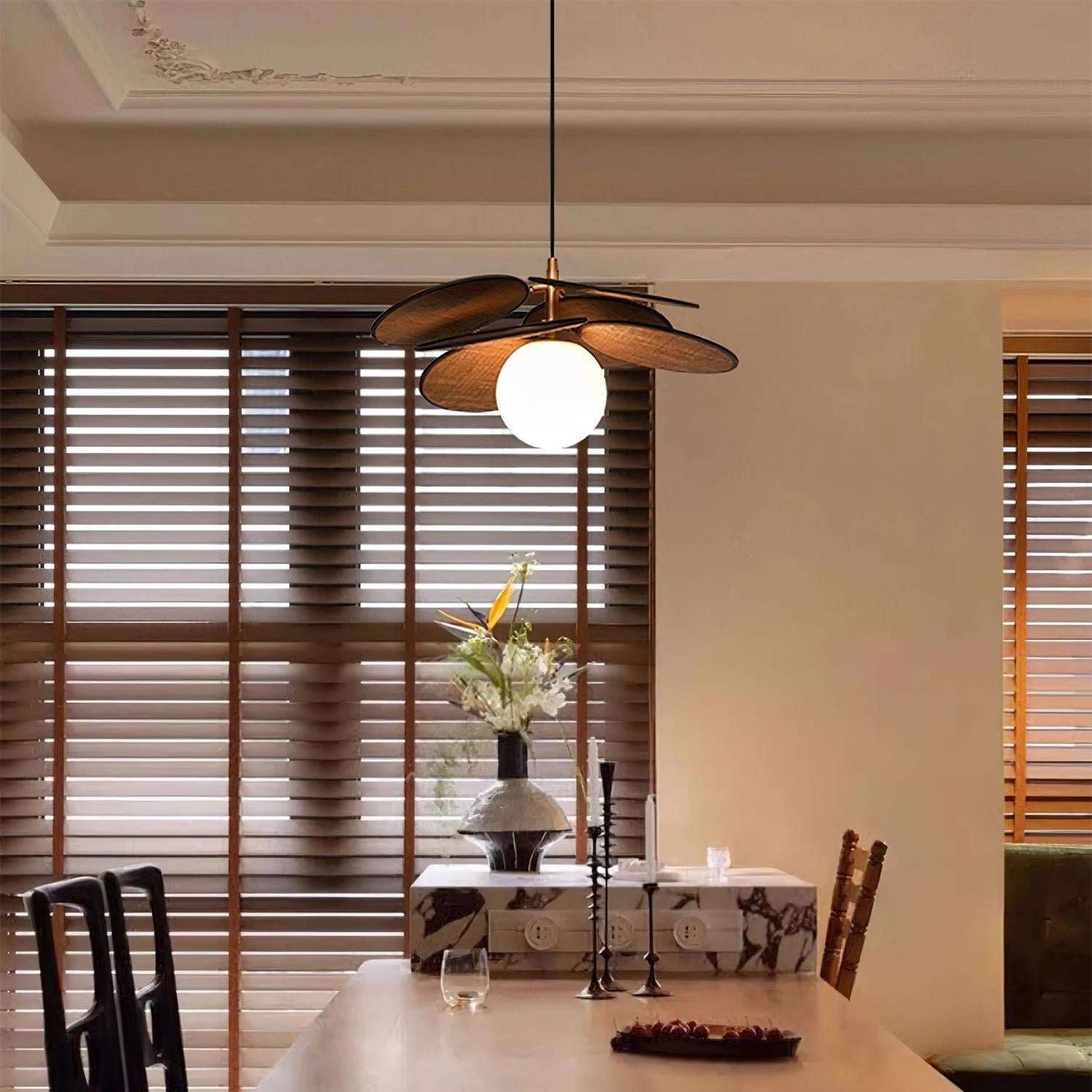 Florin Wooden Petal Pendant Light - Neutralighting