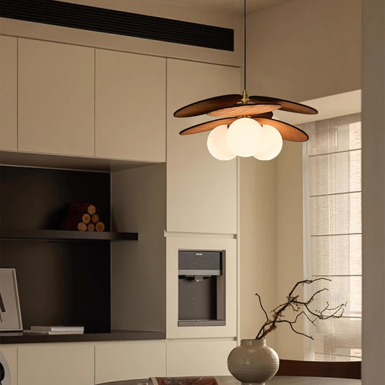 Florin Wooden Petal Pendant Light - Neutralighting