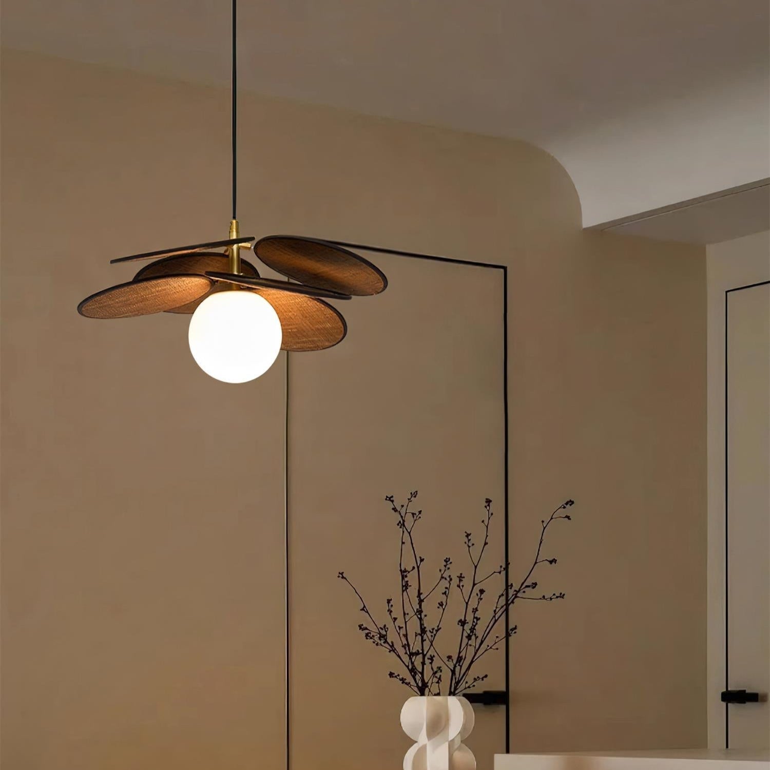 Florin Wooden Petal Pendant Light - Neutralighting