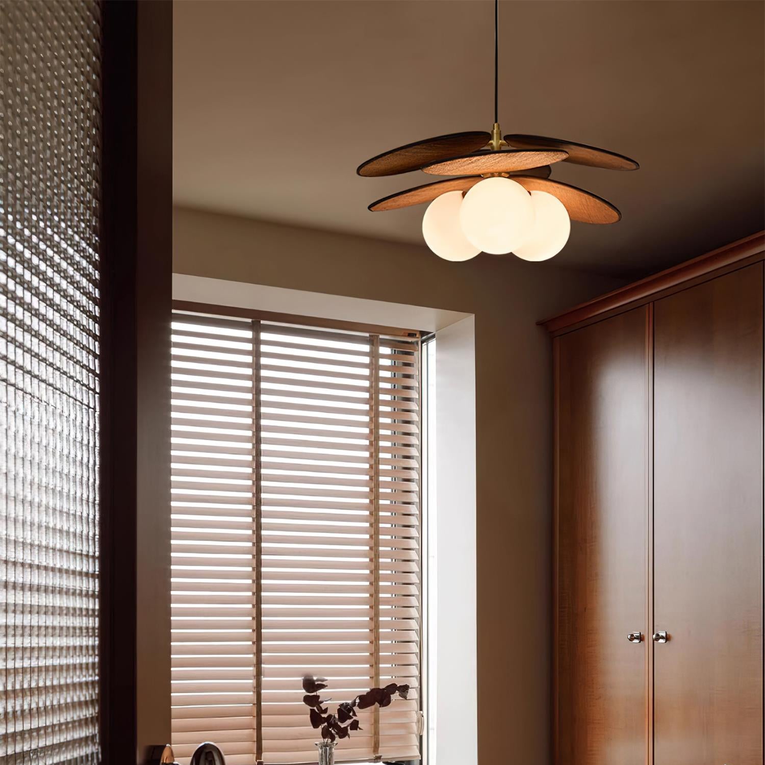 Florin Wooden Petal Pendant Light - Neutralighting