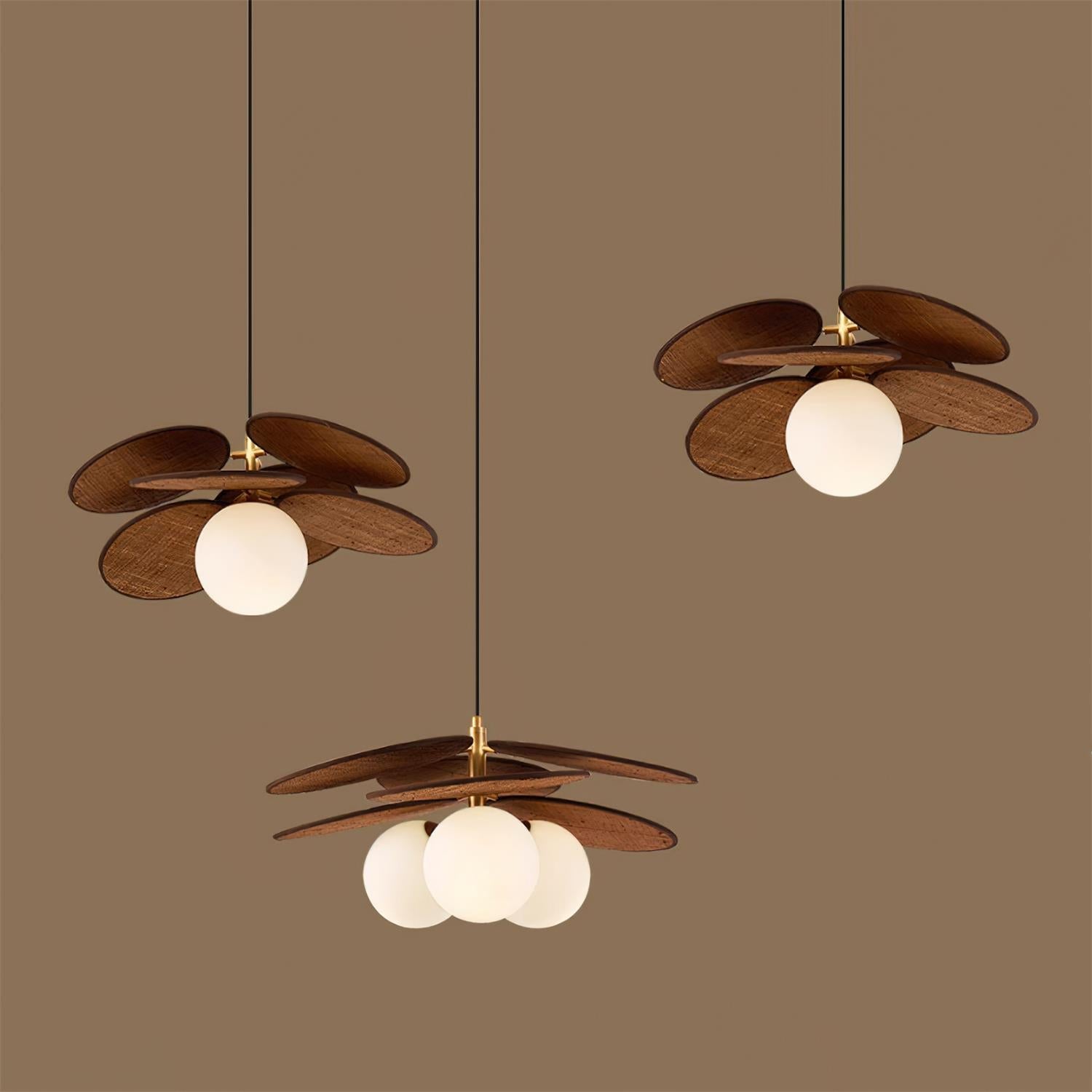 Florin Wooden Petal Pendant Light - Neutralighting