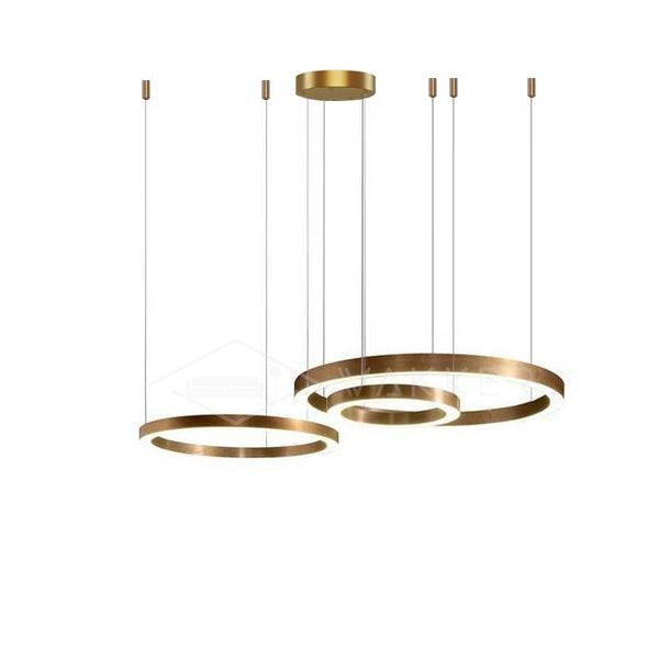 Arisha Modern LED Metal Large Multi Ring Adjustable Living/Dining Room Pendant Light, Gold - Neutralighting