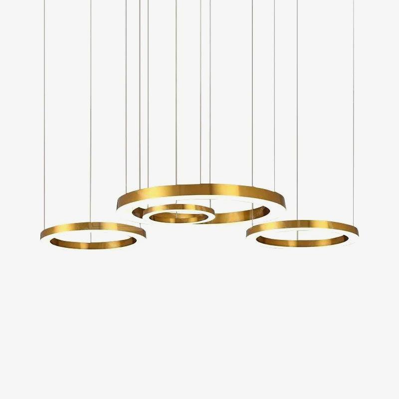 Arisha Modern LED Metal Large Multi Ring Adjustable Living/Dining Room Pendant Light, Gold - Neutralighting