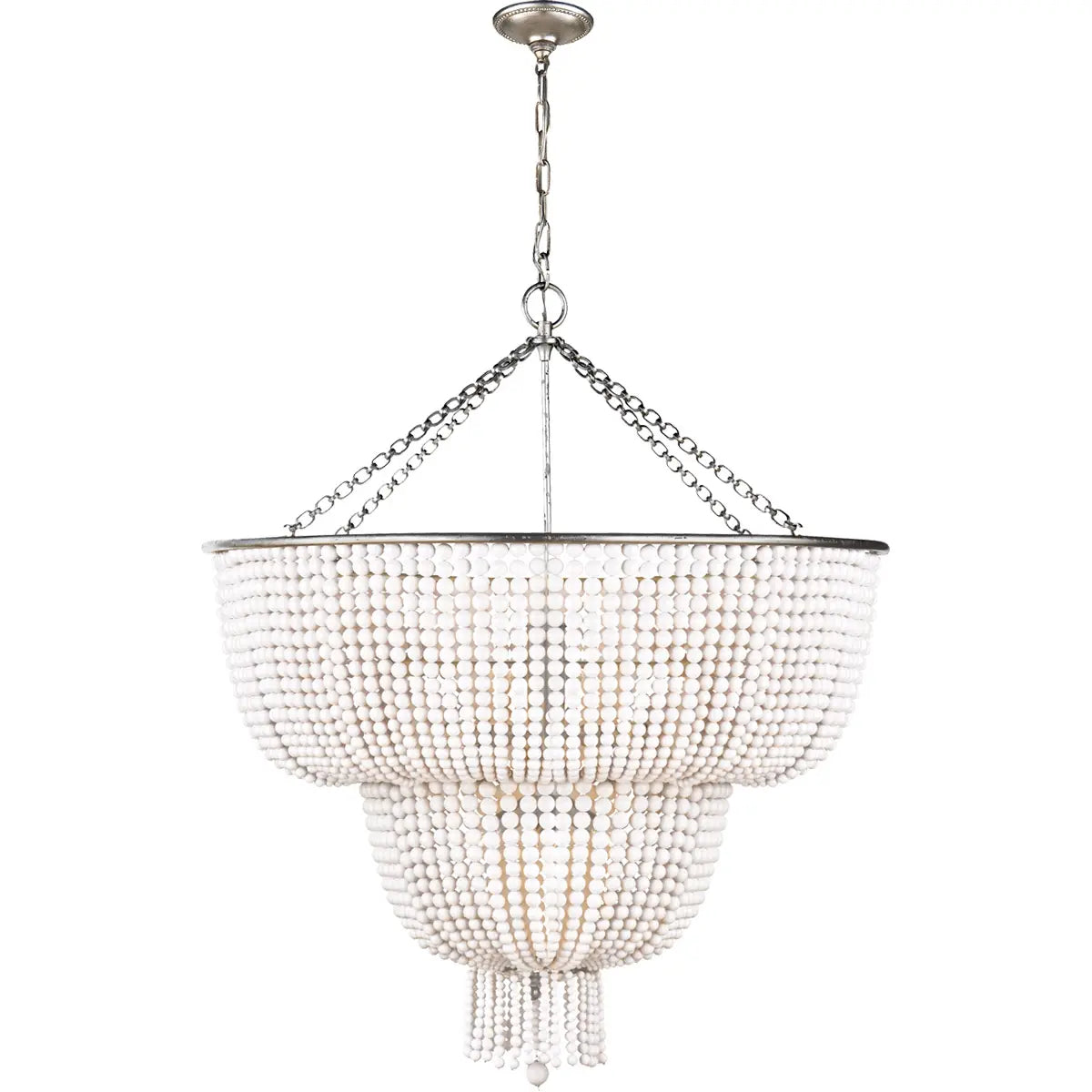 Silva Vintage LED Pendant Light White/Clear Dining/Living Room Metal&Crystal - Neutralighting