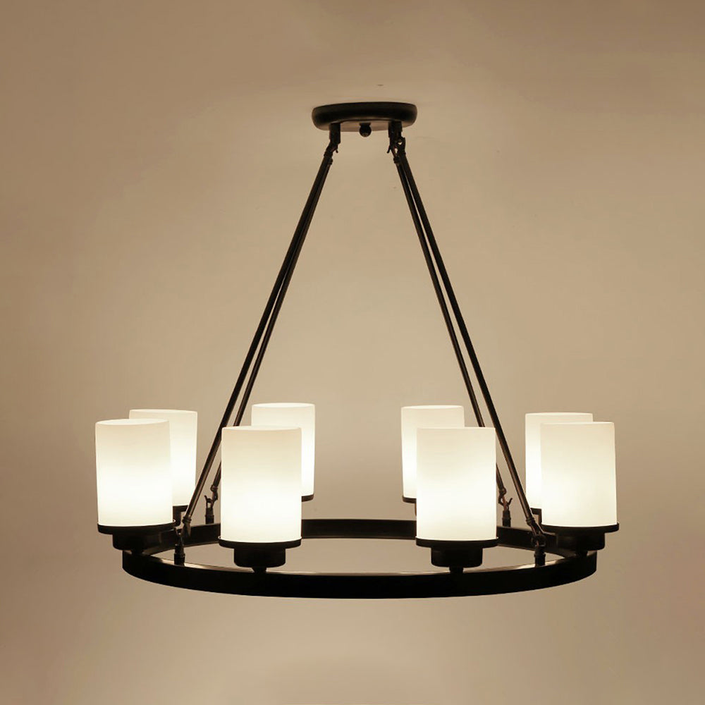 Silva Retro Black Metal/Glass Chandelier for Living Room - Neutralighting