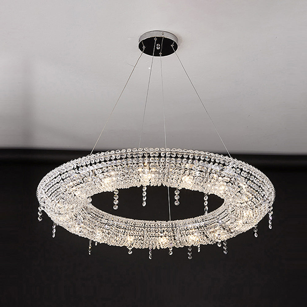 Kristy Luxury Round Crystal Pendant Light for Living Room/Dining Room - Neutralighting