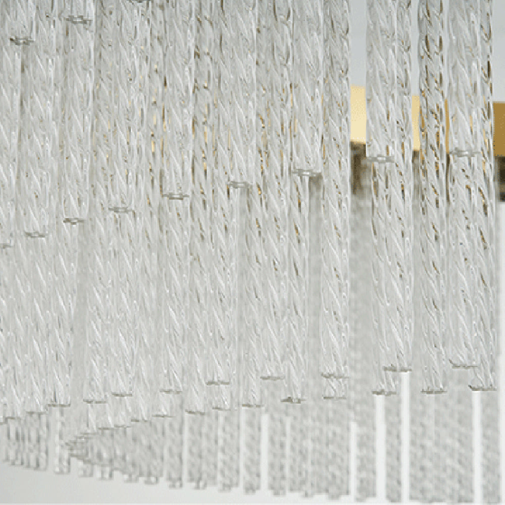 Kristy Modern Spiral Crystal Ring /Rectangle Chandelier, Gold - Neutralighting