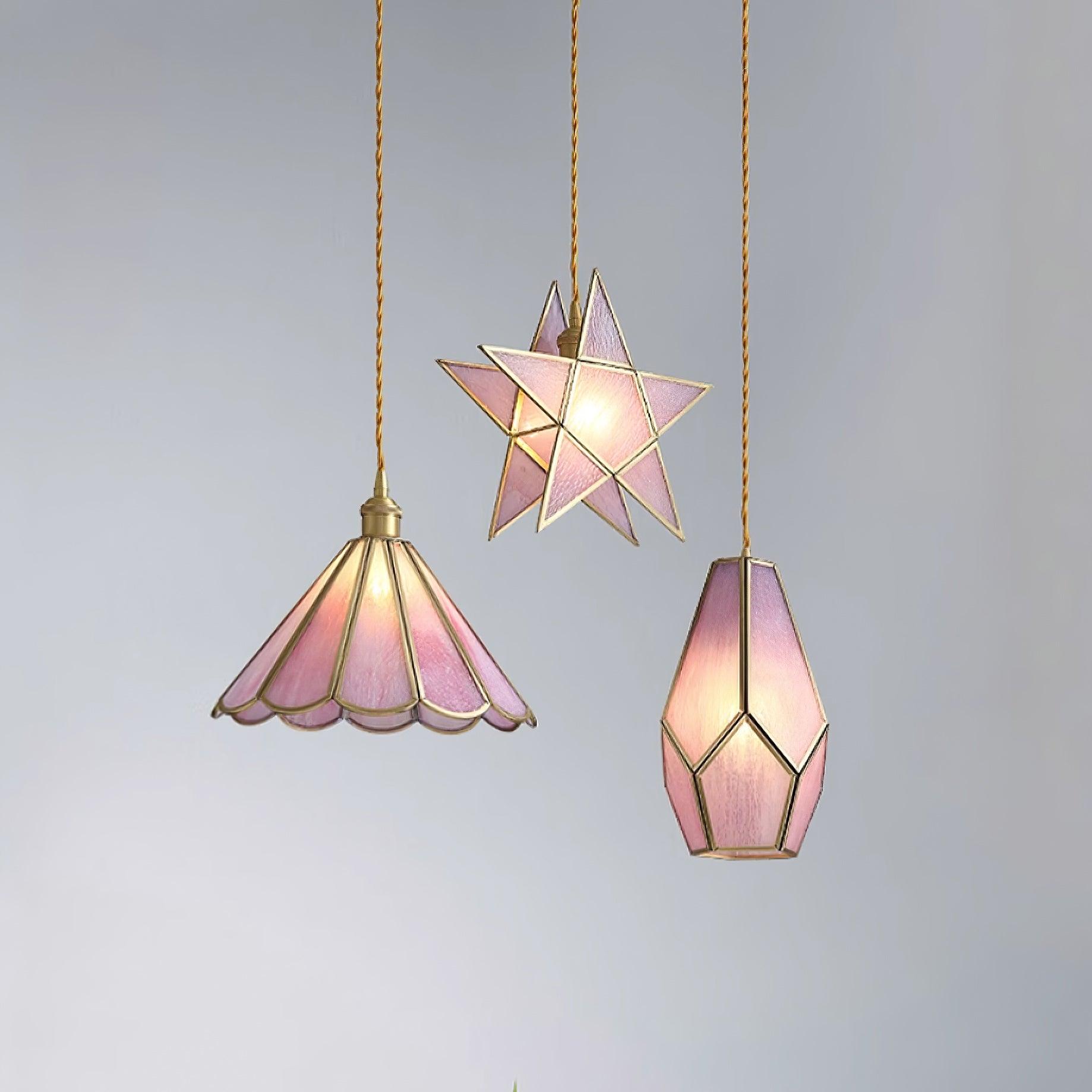 Lione Pink Stained Glass Pendant Light - Neutralighting