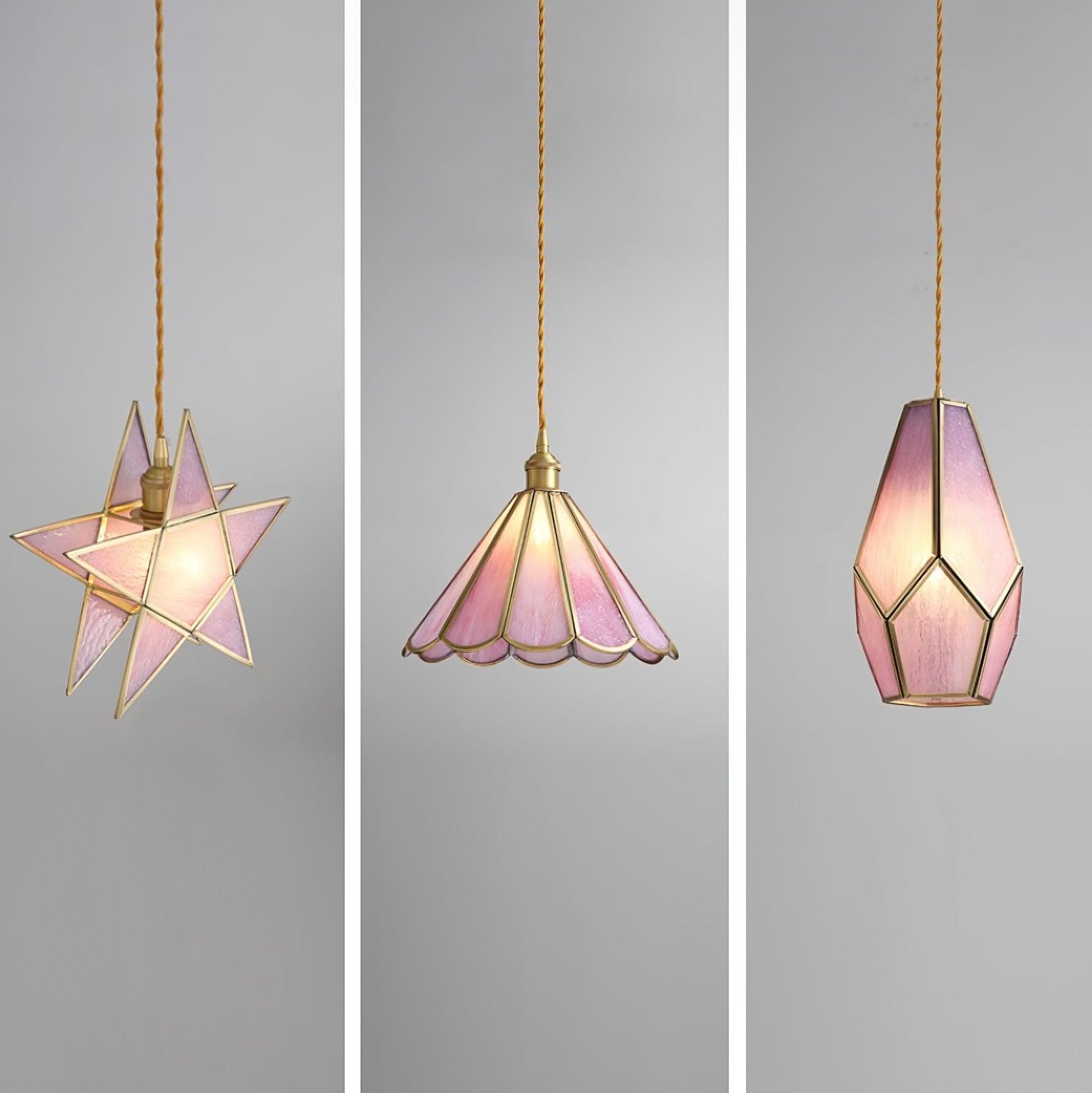 Lione Pink Stained Glass Pendant Light - Neutralighting