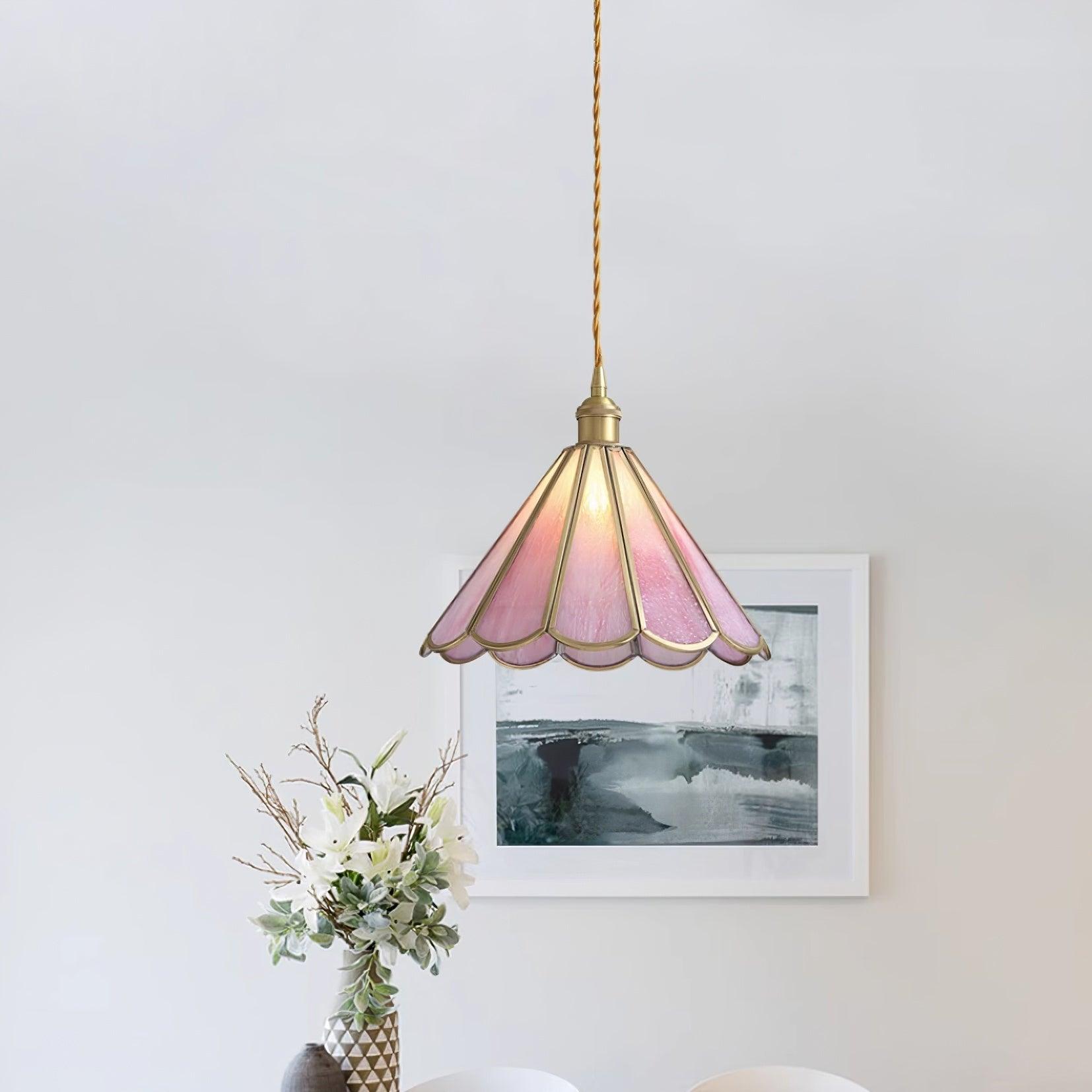 Lione Pink Stained Glass Pendant Light - Neutralighting