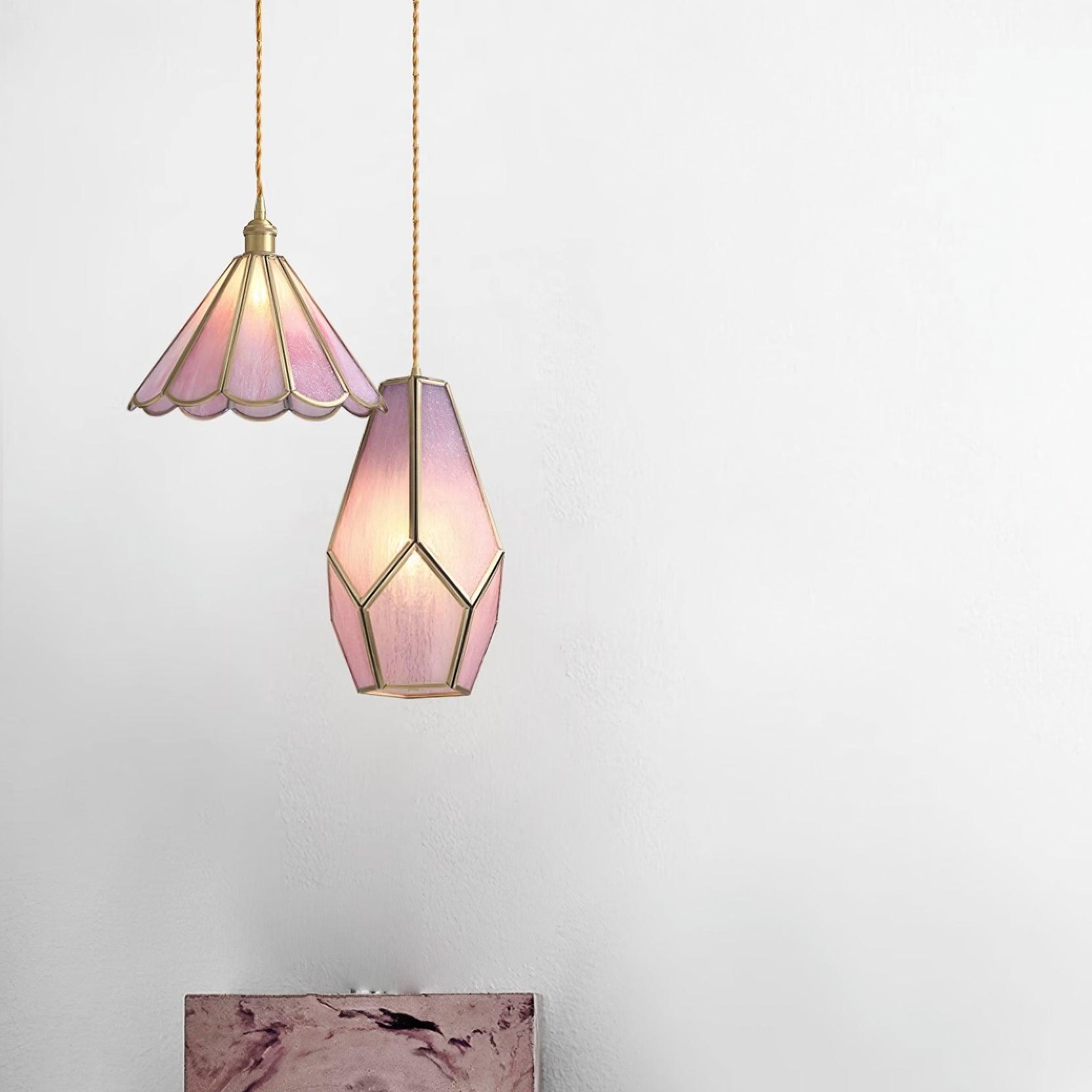 Lione Pink Stained Glass Pendant Light - Neutralighting
