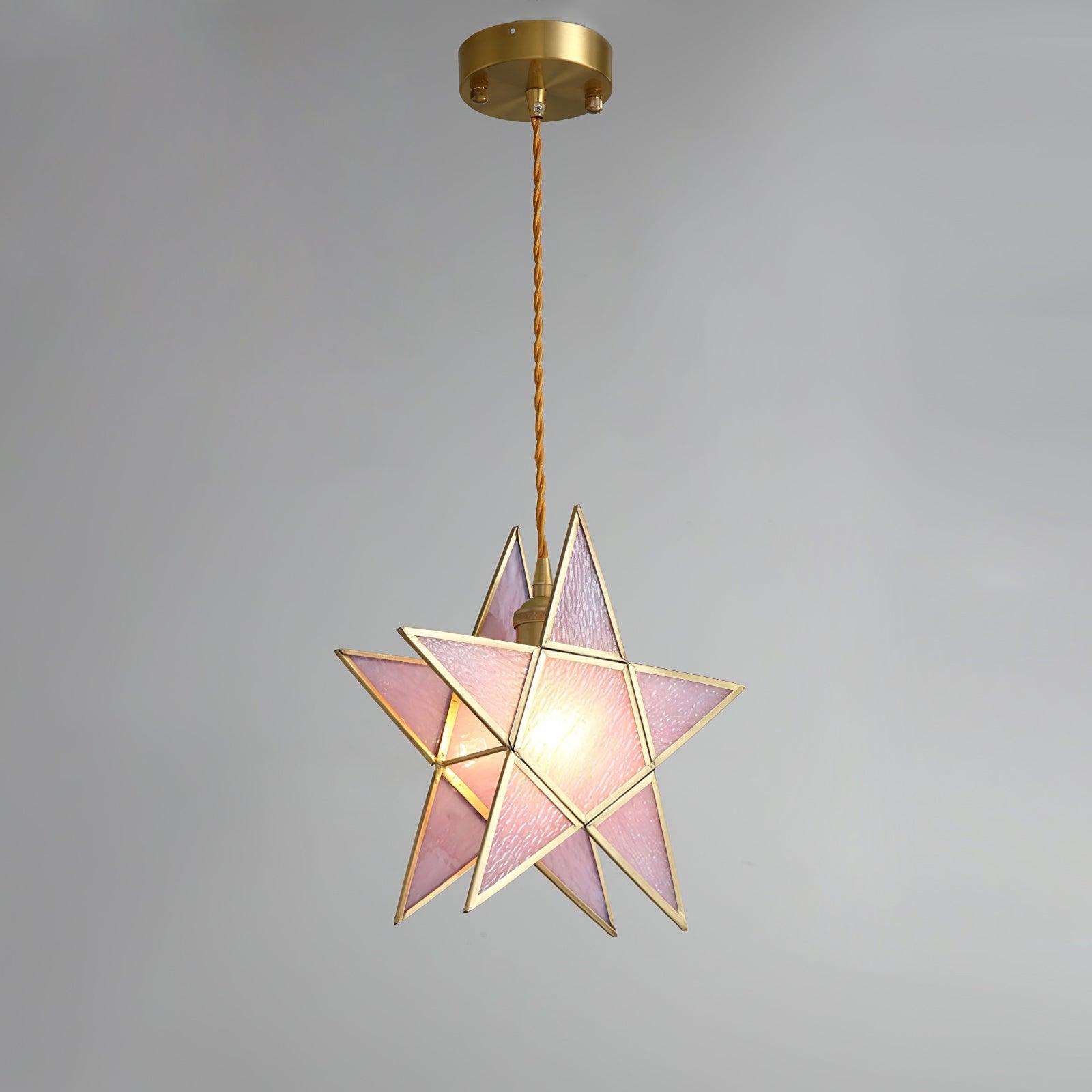 Lione Pink Stained Glass Pendant Light - Neutralighting