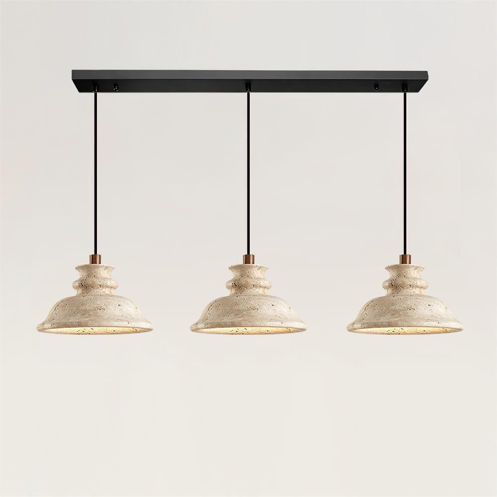 Ritta Pendant Lamp Sculpted Travertine Shade - Neutralighting
