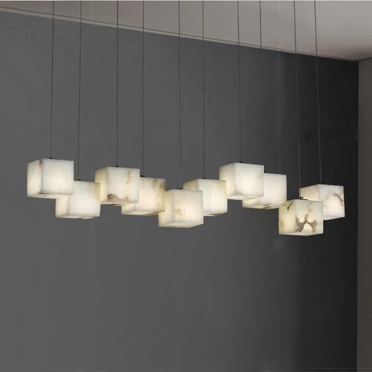 Alabaster Chandelier Box Cubic Elegance - Neutralighting