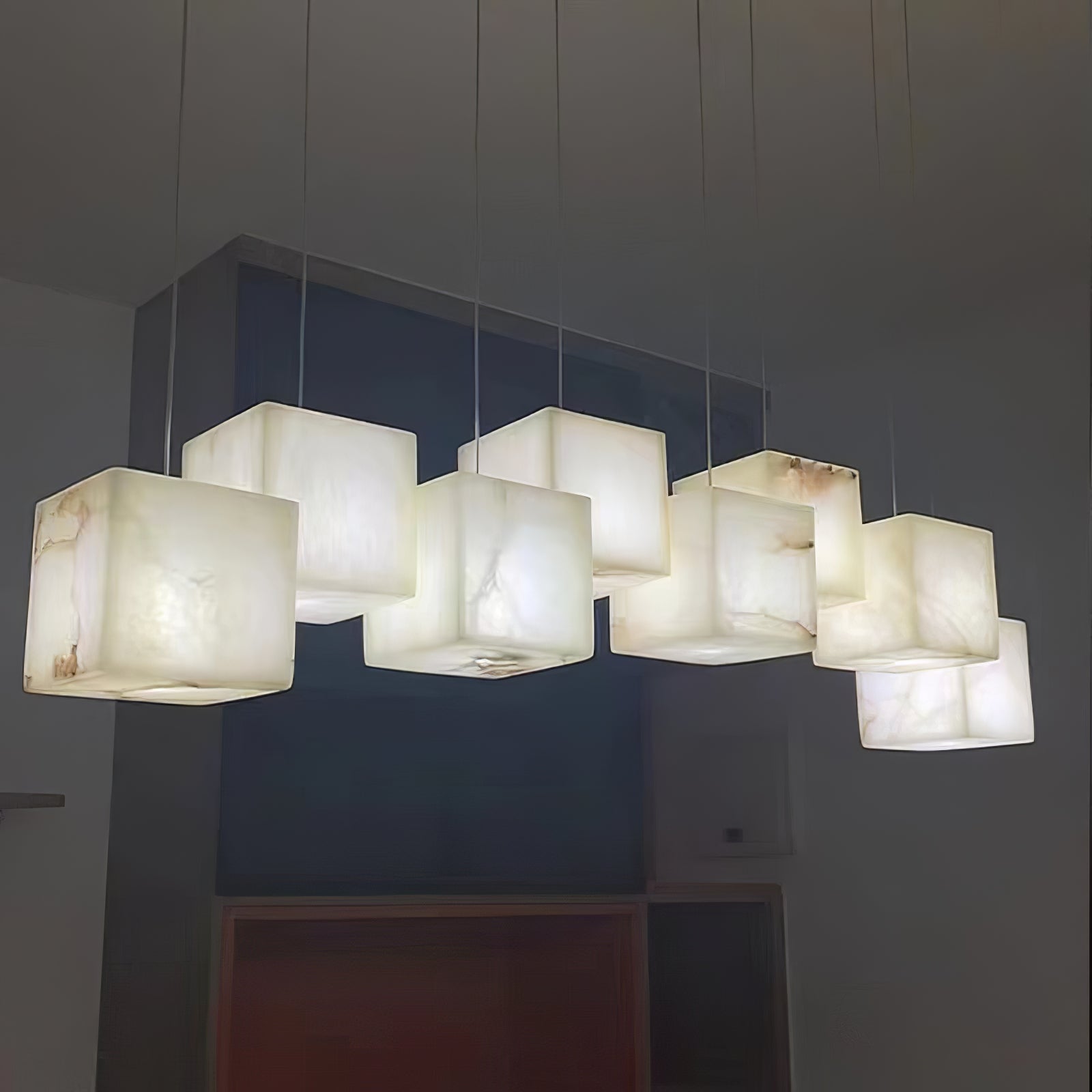 Alabaster Chandelier Box Cubic Elegance - Neutralighting