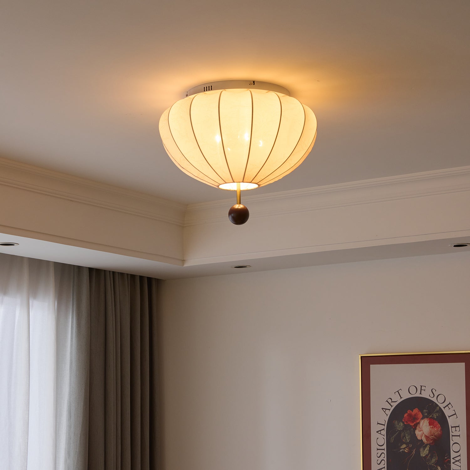 Willow Ceiling Light Marceline Wood & Fabric - Neutralighting