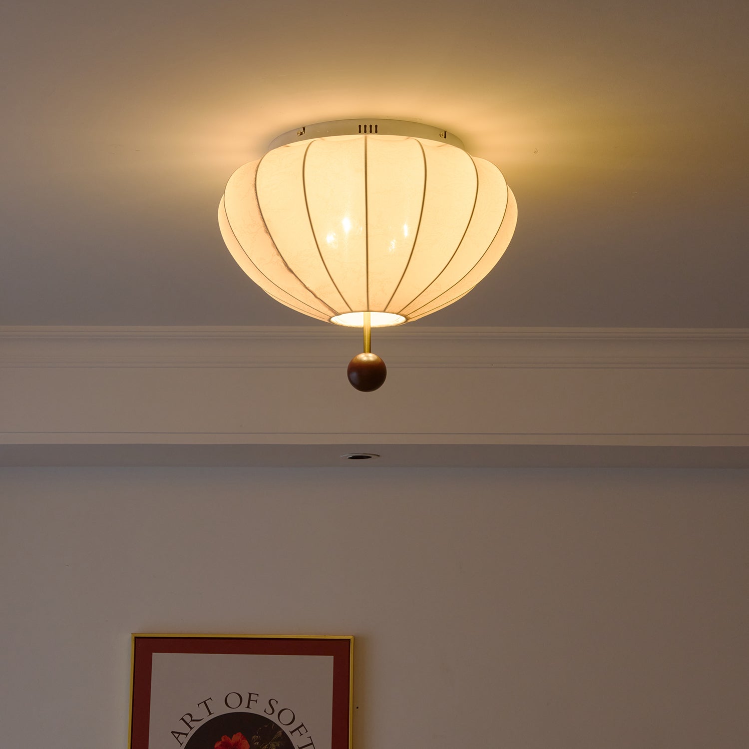 Willow Ceiling Light Marceline Wood & Fabric - Neutralighting