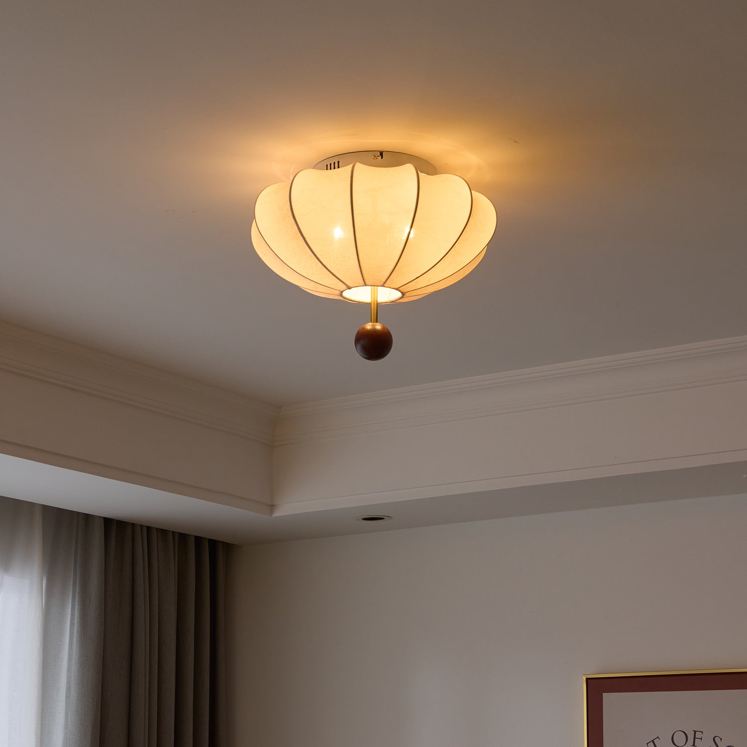 Willow Ceiling Light Marceline Wood & Fabric - Neutralighting