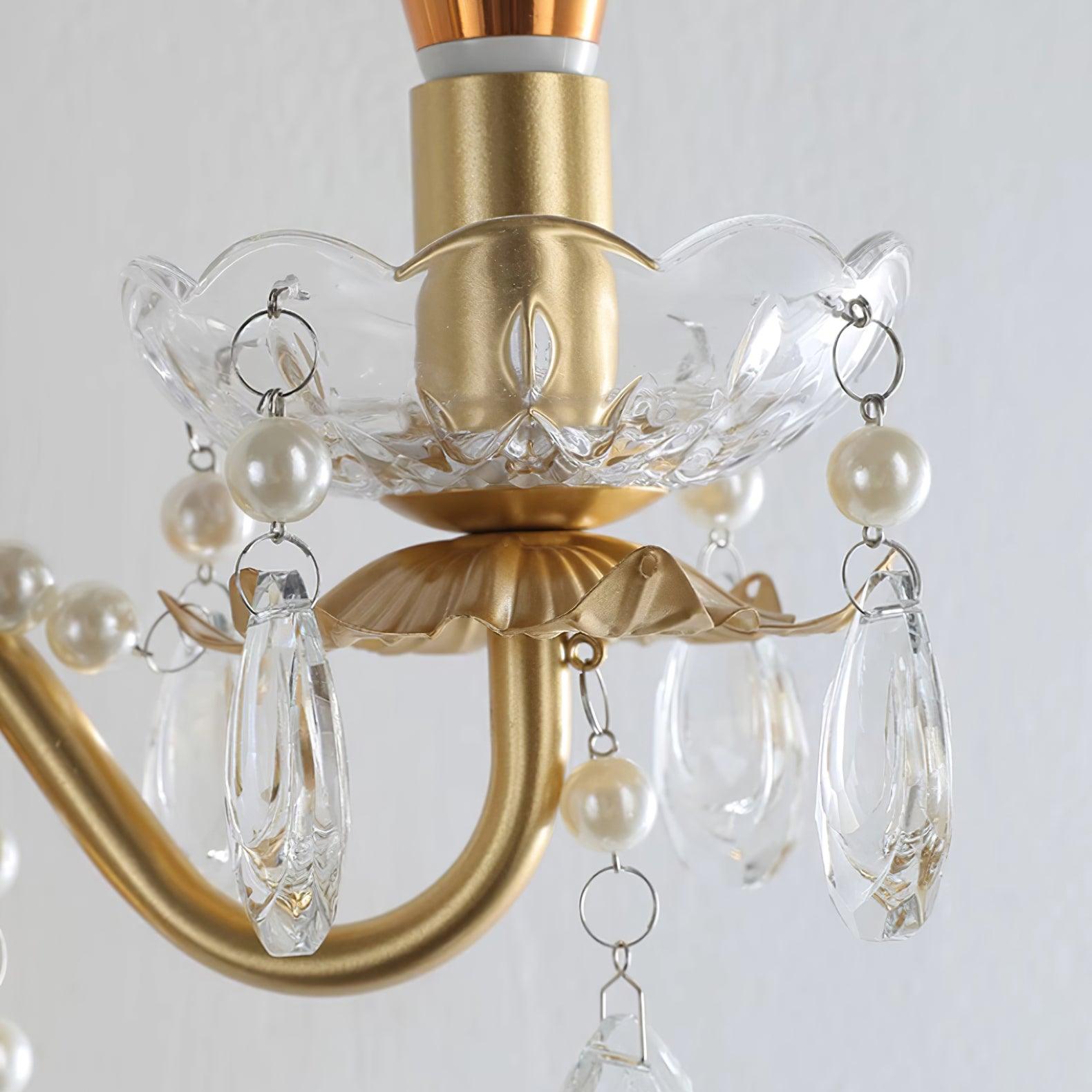 Wall Lamp Metal Crystal Pearls Ornate Elegant Chic Home Elegant - Neutralighting