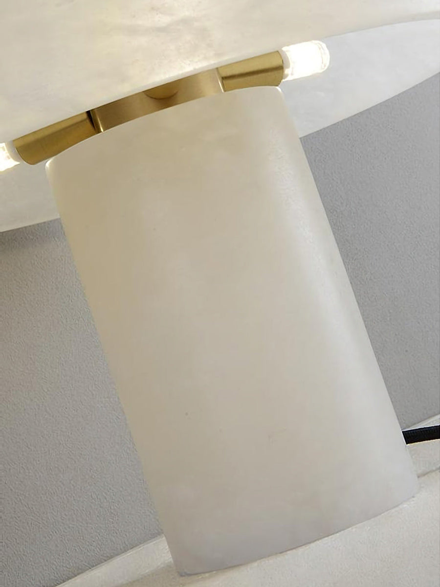 Table Lamp Alabaster Mushroom Shade Brass Base Sculptural Warm - Neutralighting