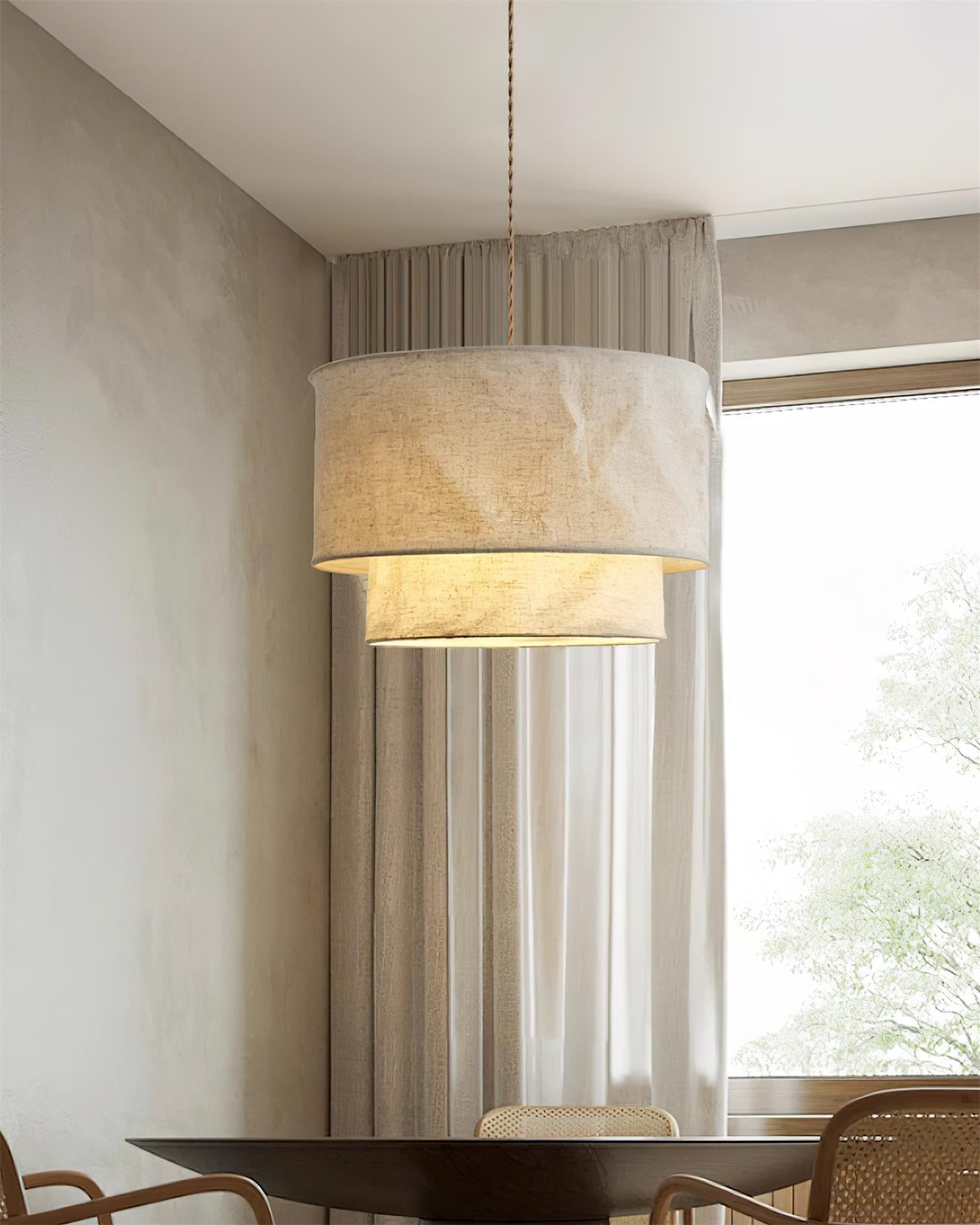 Nuvai Natural Linen Pendant Light - Neutralighting