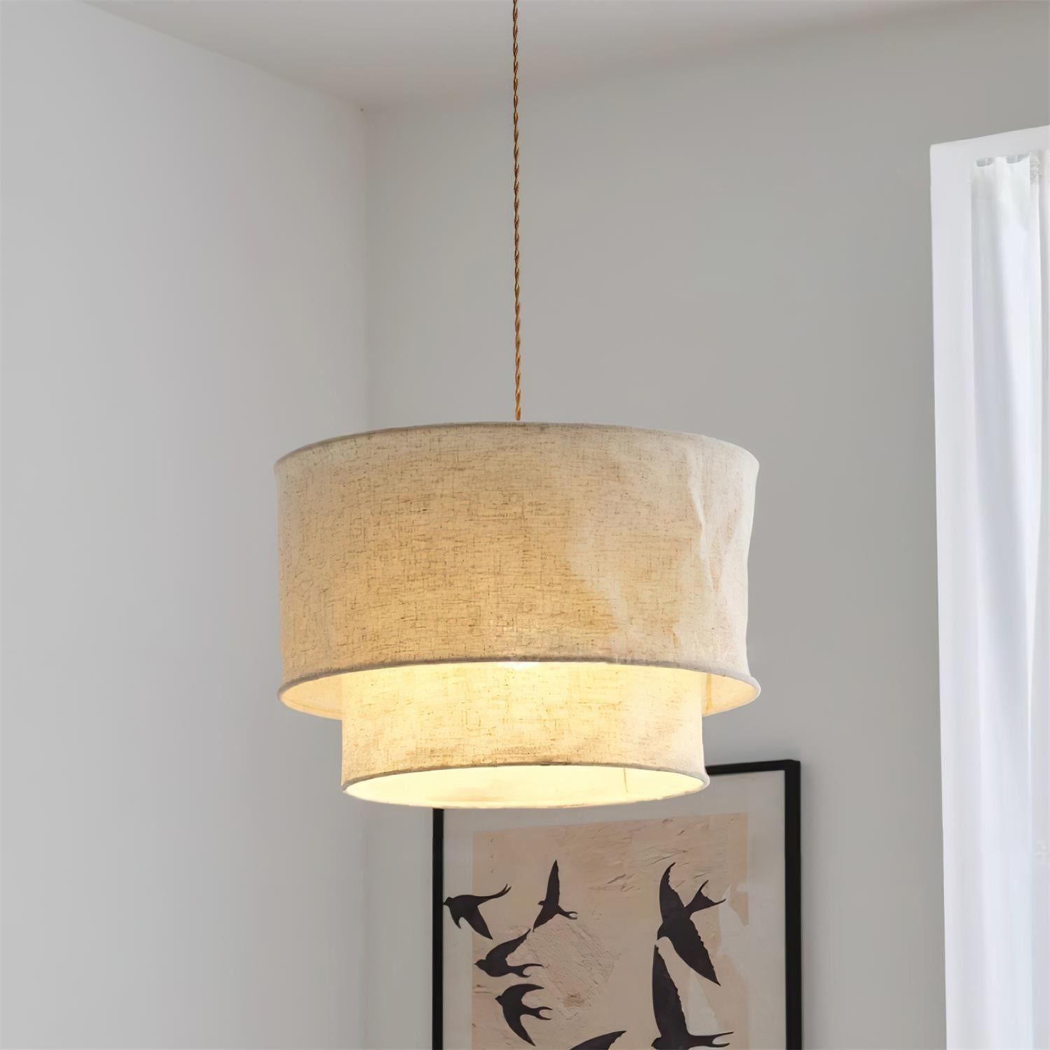 Nuvai Natural Linen Pendant Light - Neutralighting