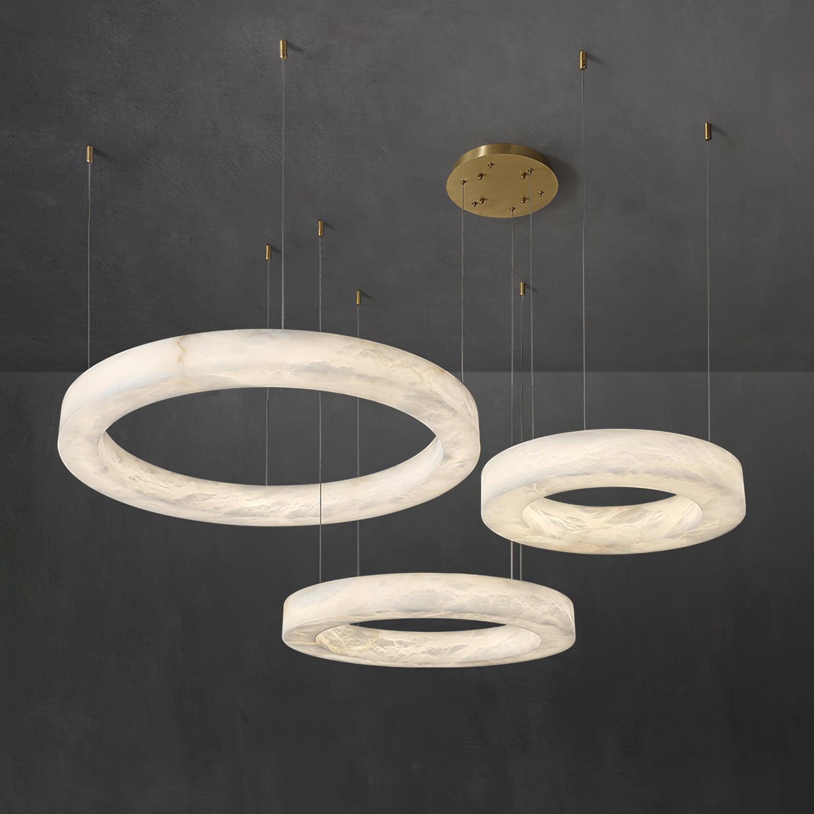 Olloros Alabaster Multi-Ring Pendant Light - Neutralighting