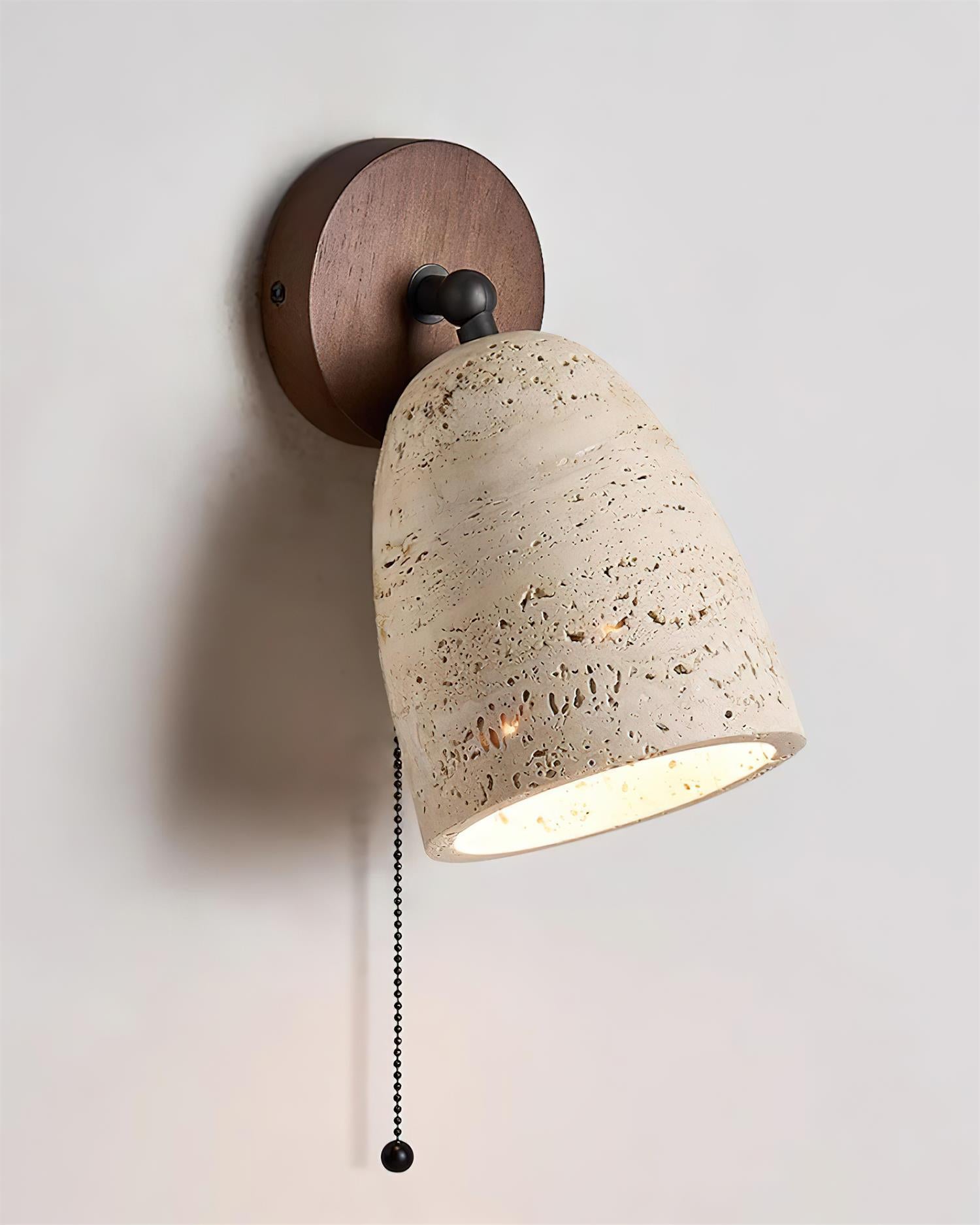 Solaro Wall Lamp Travertine with pull chain - Neutralighting