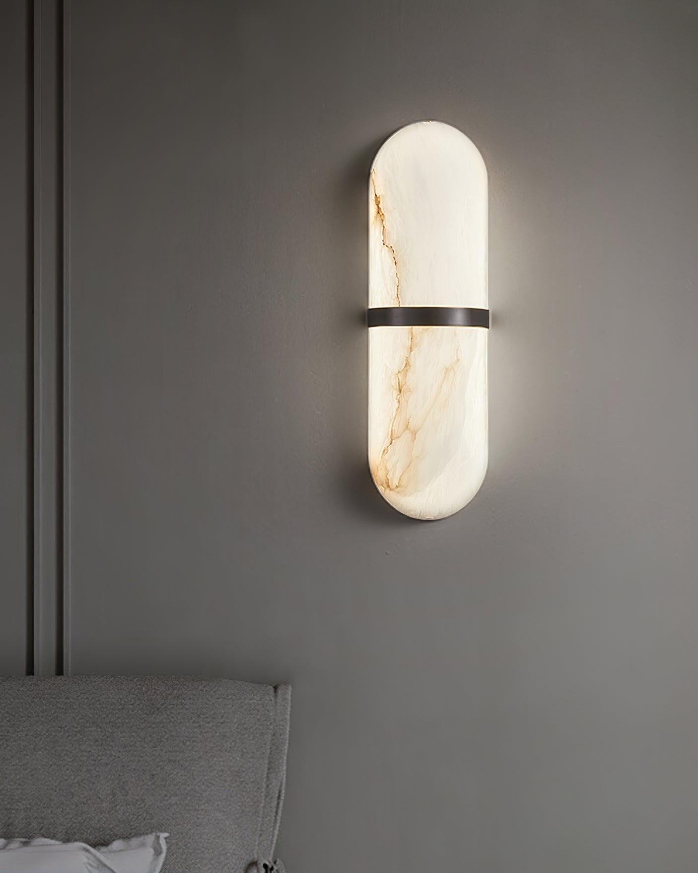Wall Lamp Alabaster Capsule Brass Band - Neutralighting