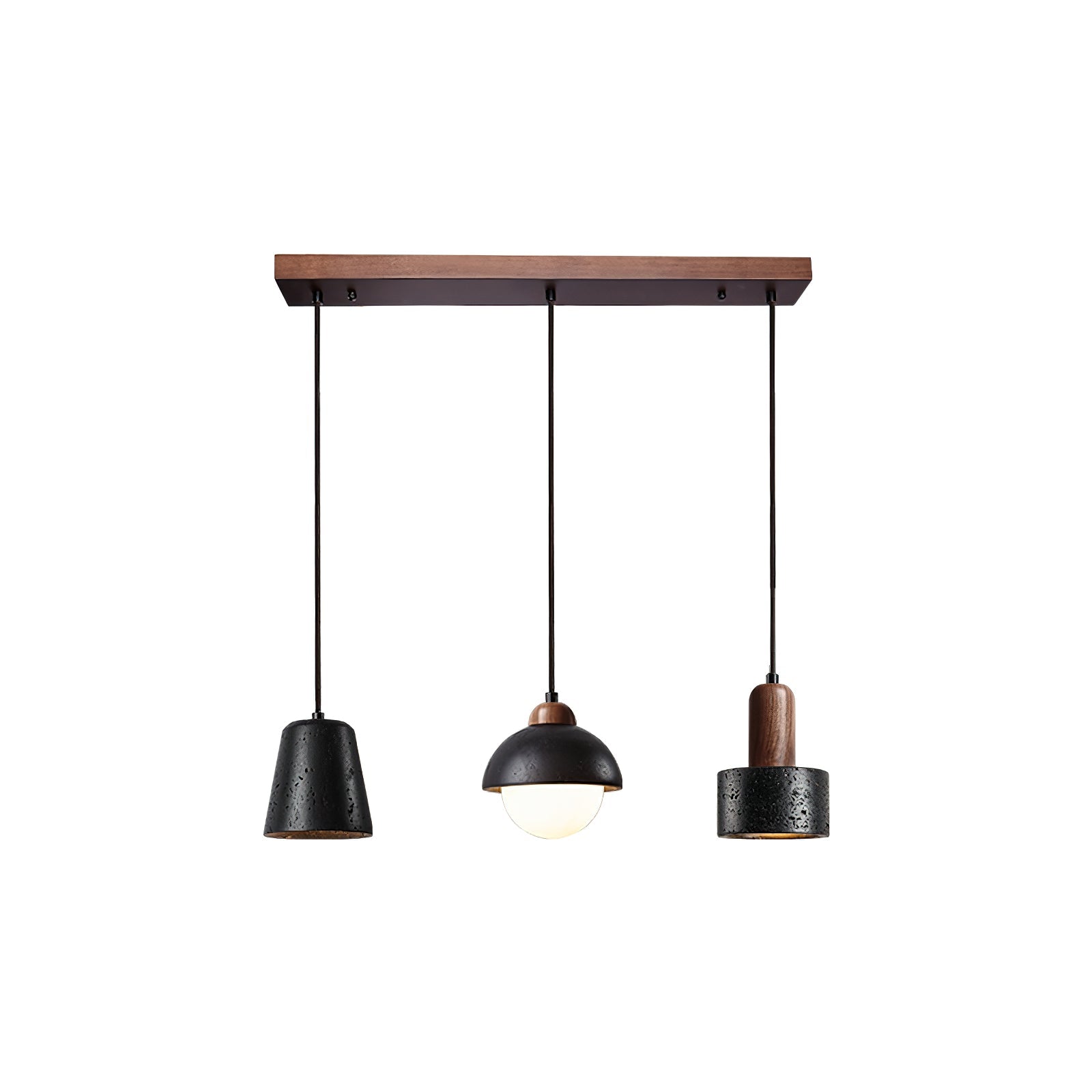 Ritta Black Travertine Pendant Light Set - Neutralighting