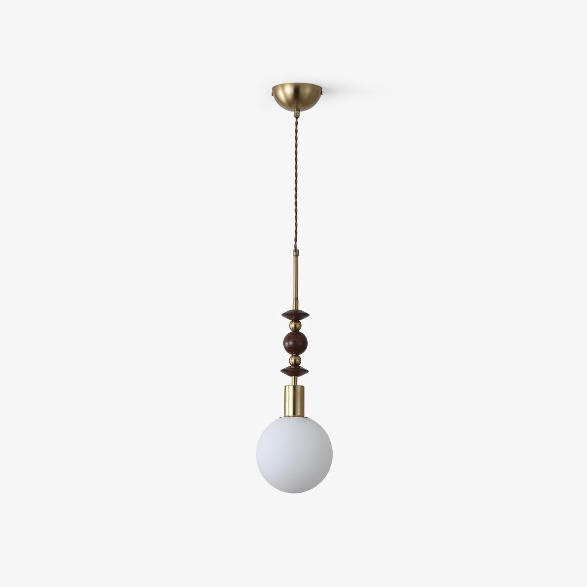 Norn Vintage Globe Pendant Light Wooden Beads - Neutralighting