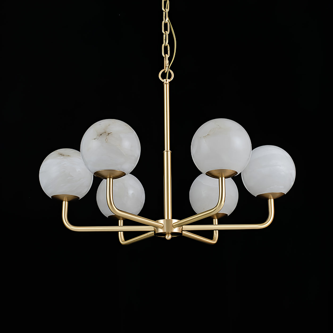 Erich Chandelier Alabaster Globe Elegance - Neutralighting