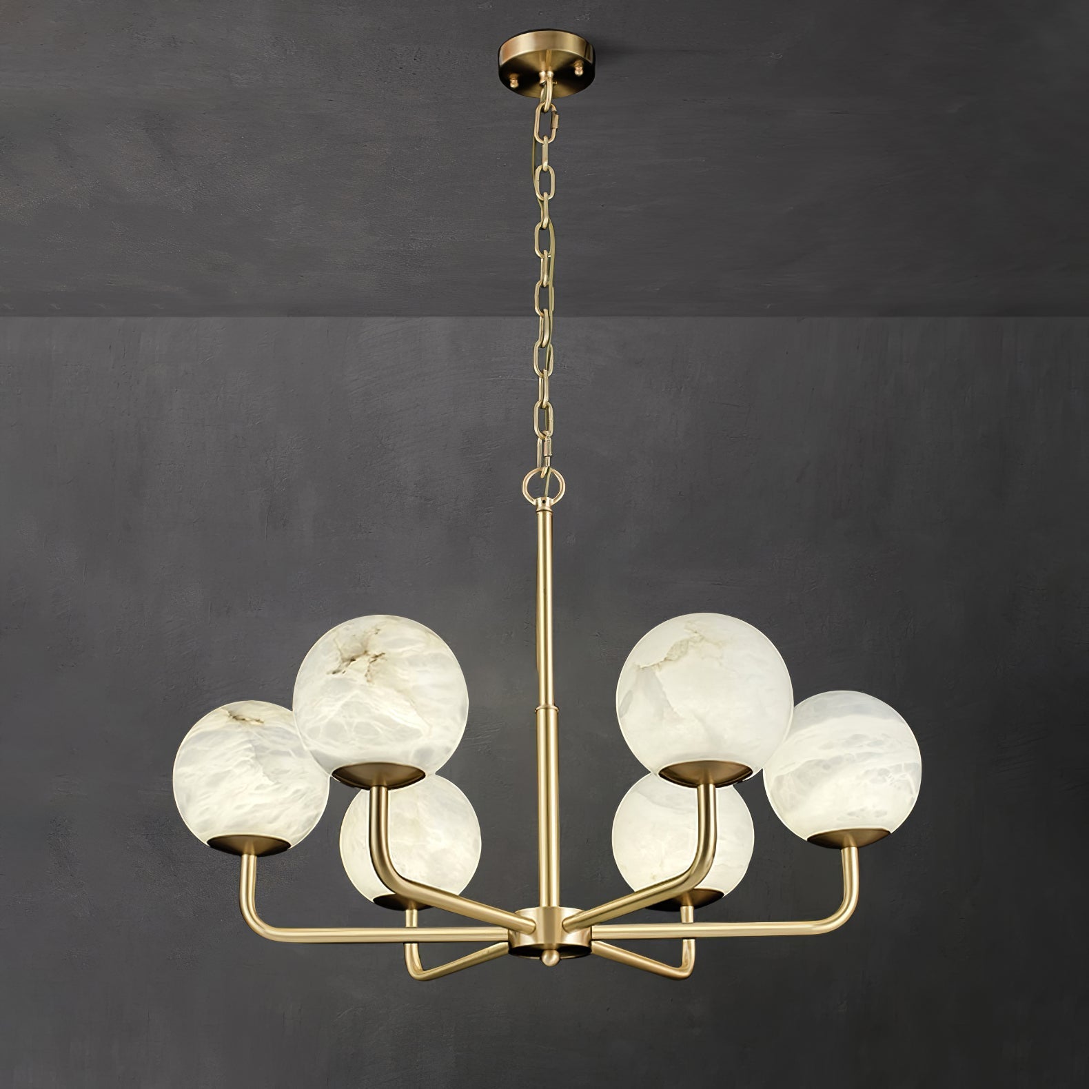Erich Chandelier Alabaster Globe Elegance - Neutralighting
