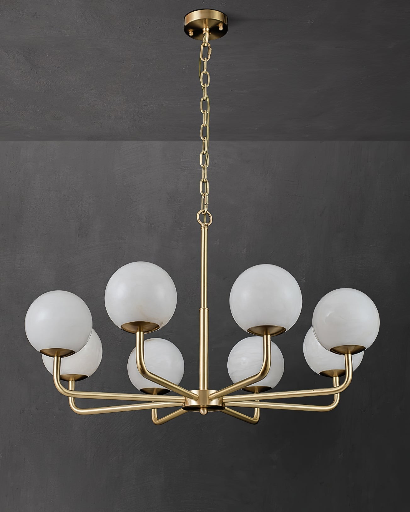 Erich Chandelier Alabaster Globe Elegance - Neutralighting