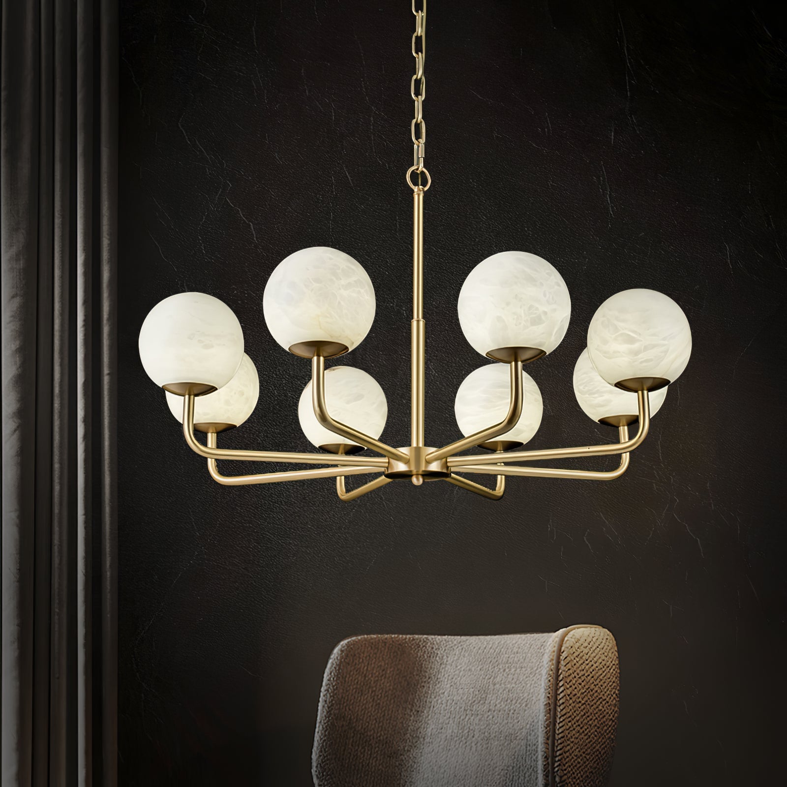 Erich Chandelier Alabaster Globe Elegance - Neutralighting