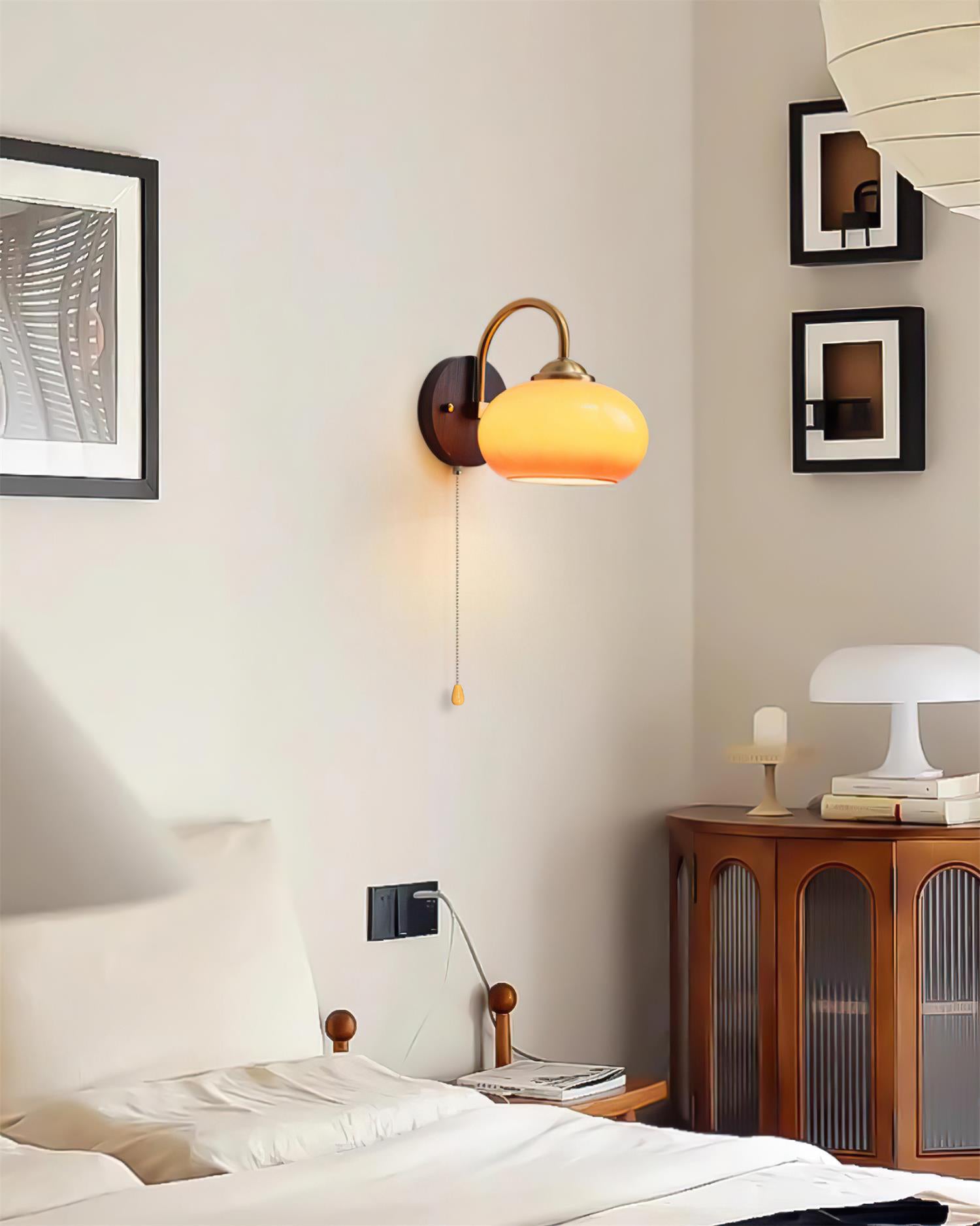 Wall Lamp Arched Arm Glass Dome Shade Vintage Accent Modern Touch - Neutralighting