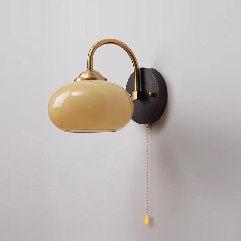 Wall Lamp Arched Arm Glass Dome Shade Vintage Accent Modern Touch - Neutralighting