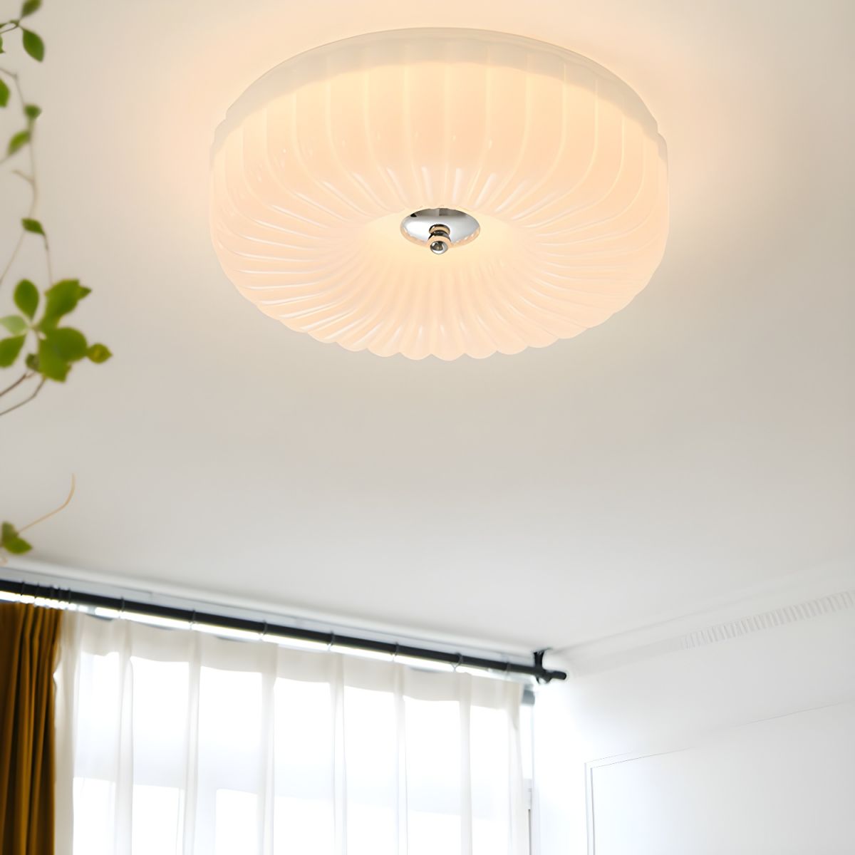 Arisha Modern LED Glass Flush Mount Ceiling Light Bedroom